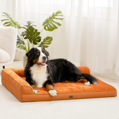 Orthopedic Dog Bed Medium Size, Memory Foam Dog Bed, Grey | Small Dog Sofa with Washable Removable Cover, Waterproof Pet Couch for Crate with Nonskid Bottom, 30x20x6