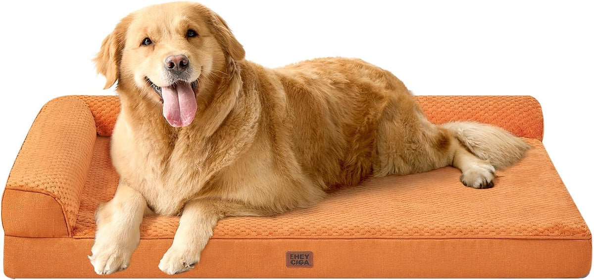 Orthopedic Dog Bed Medium Size, Memory Foam Dog Bed, Grey | Small Dog Sofa with Washable Removable Cover, Waterproof Pet Couch for Crate with Nonskid Bottom, 30x20x6