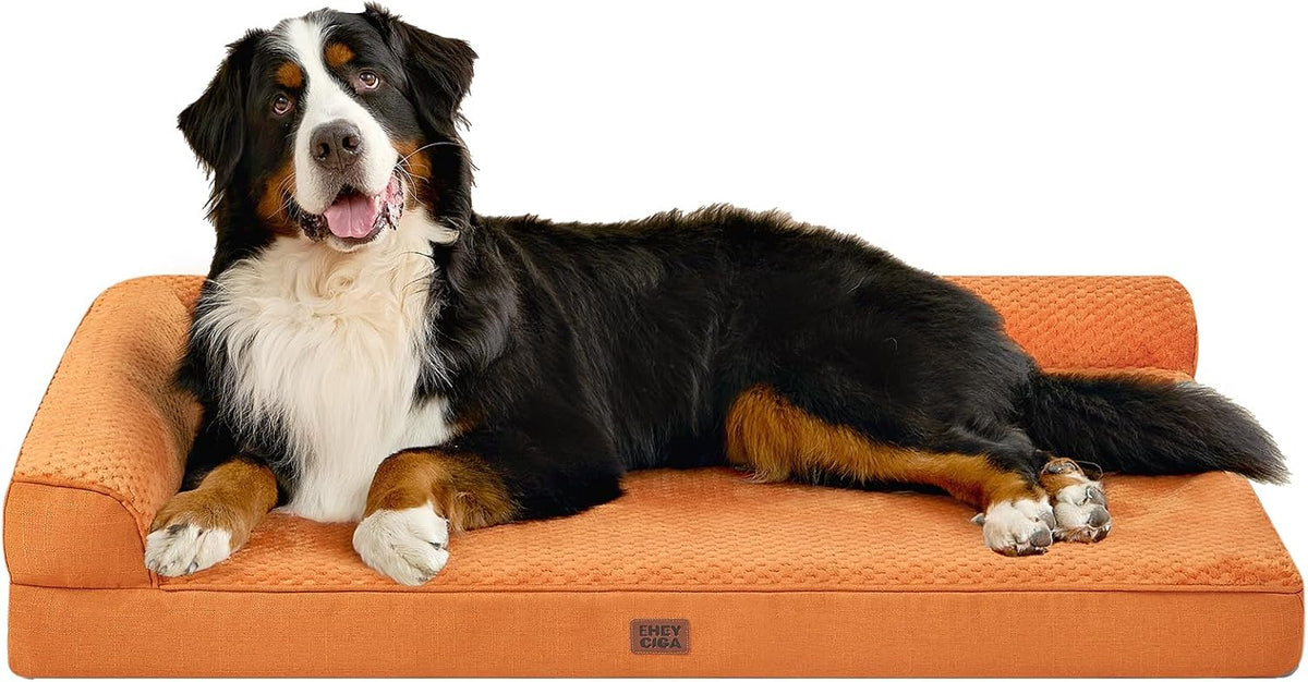 Orthopedic Dog Bed Medium Size, Memory Foam Dog Bed, Grey | Small Dog Sofa with Washable Removable Cover, Waterproof Pet Couch for Crate with Nonskid Bottom, 30x20x6