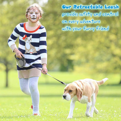 Heavy Duty Retractable Dog Leash-16ft Strong & Durable Walking Leash for S to L Dogs up to 45/115 lbs, Upgraded Lock System, Non Slip Grip, Tangle Free (Purple, Small/Medium)