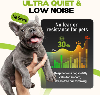 Whisper-Quiet Dog Nail Grinder 50%More Power for Sensitive Dogs,Cat