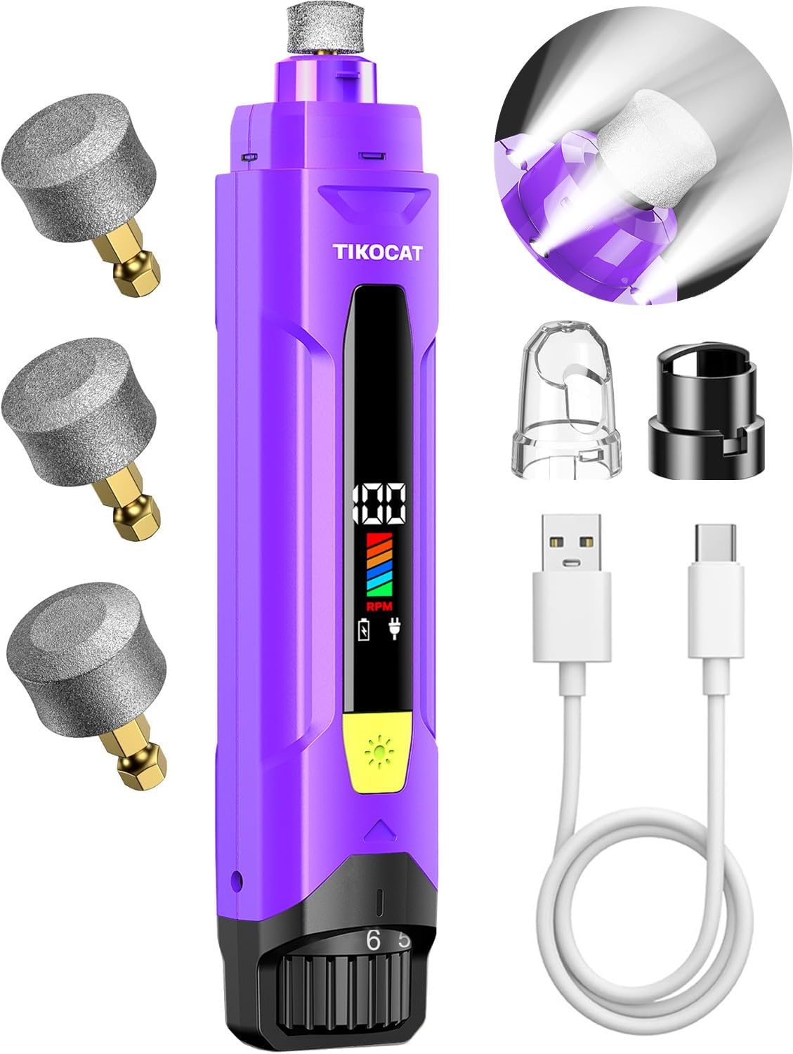 Whisper-Quiet Dog Nail Grinder 50%More Power for Sensitive Dogs,Cat