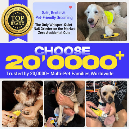 Whisper-Quiet Dog Nail Grinder 50%More Power for Sensitive Dogs,Cat