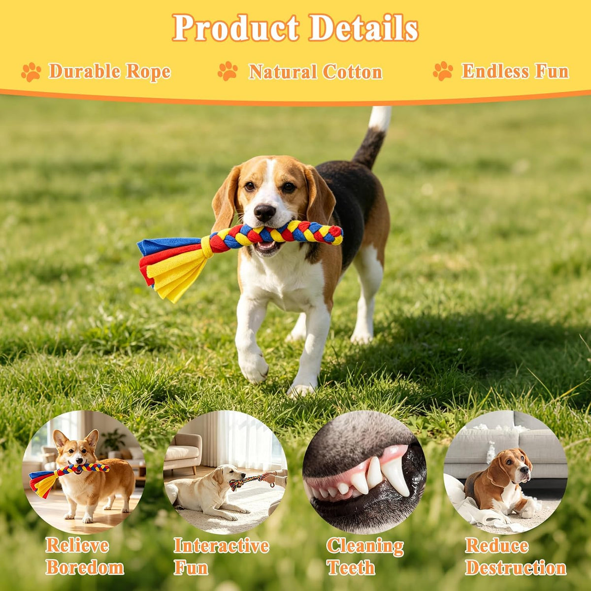 Dog Extendable Teaser Wand Pet Flirt Stick Pole Puppy Chasing Tail Interactive Toy for Small Medium Large Dogs Training Playing Exercise