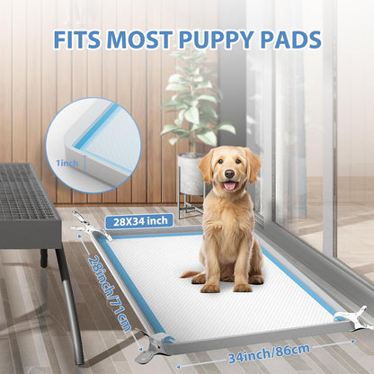 Dog Pee Pad Holder, Fits Up to 28"x 34" Pee Pads, Floor Protection