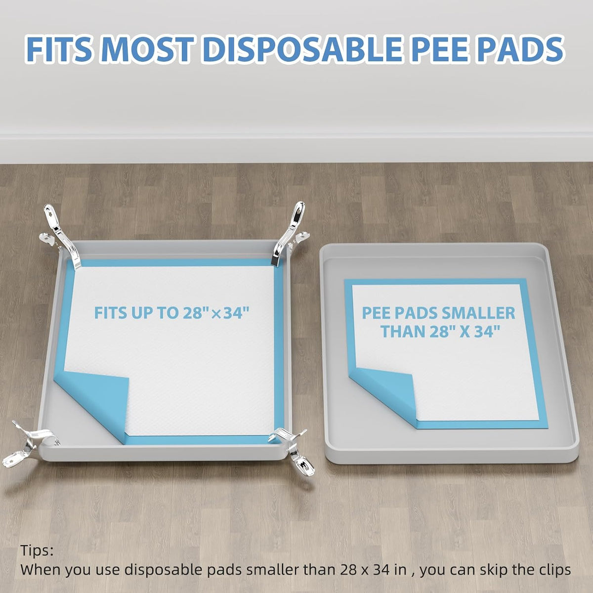 Dog Pee Pad Holder, Fits Up to 28"x 34" Pee Pads, Floor Protection
