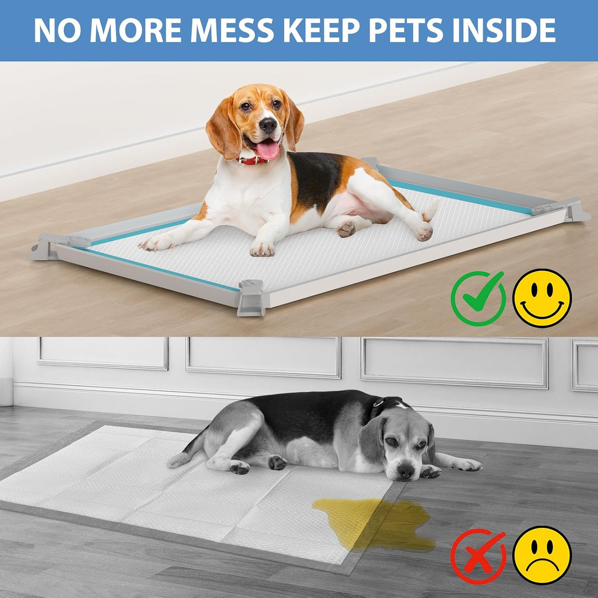 Dog Pee Pad Holder, Fits Up to 28"x 34" Pee Pads, Floor Protection