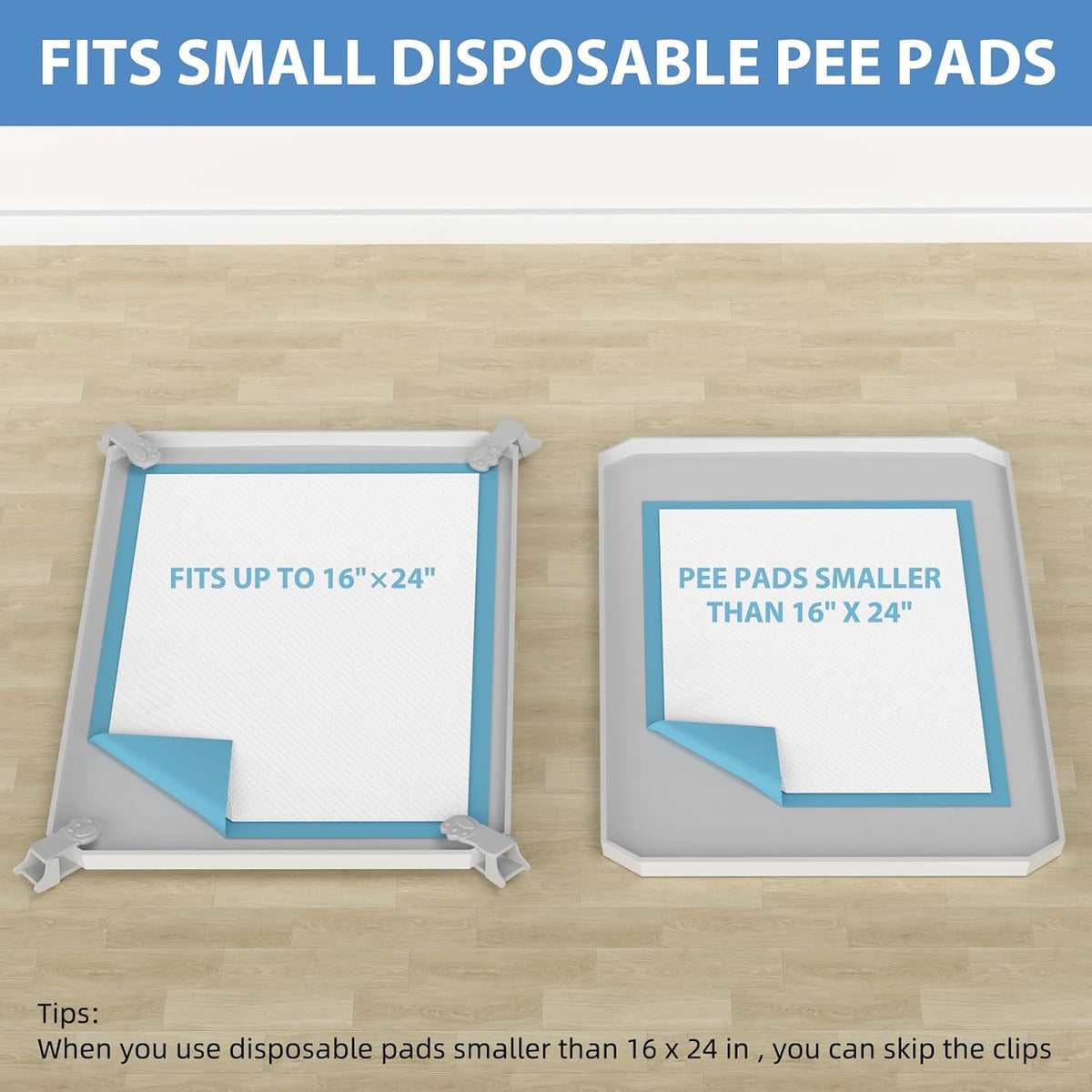Dog Pee Pad Holder, Fits Up to 28"x 34" Pee Pads, Floor Protection