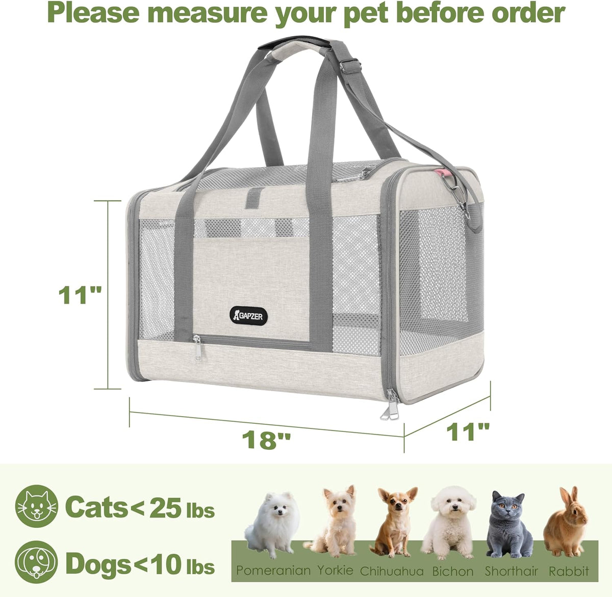 Cat Carrier American Airline Approved 18x11x11,Top Opening Pet Cage