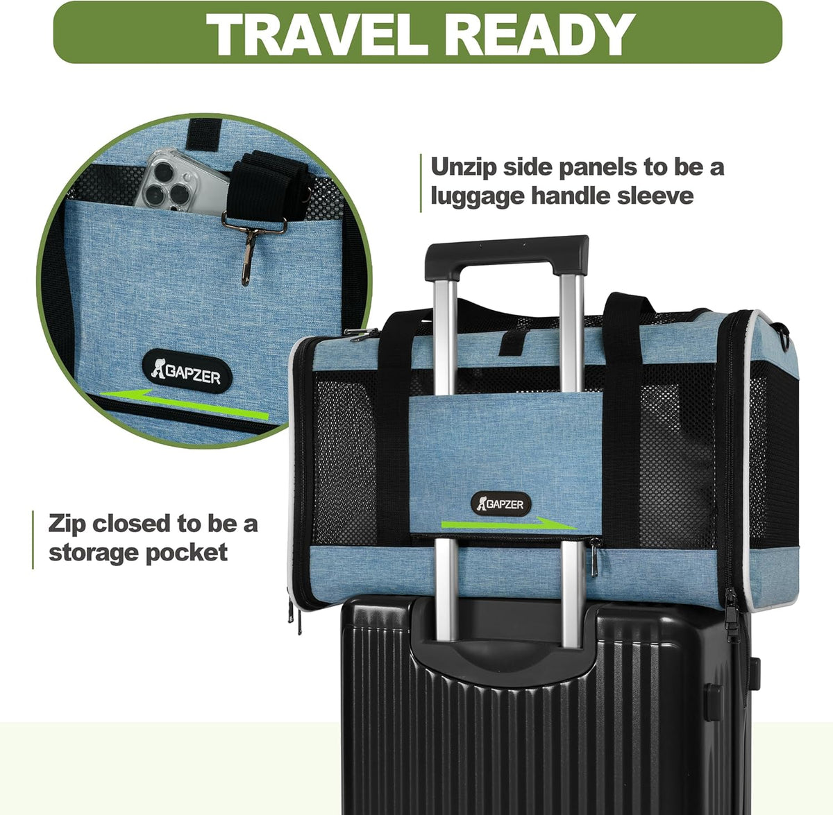 Cat Carrier American Airline Approved 18x11x11,Top Opening Pet Cage