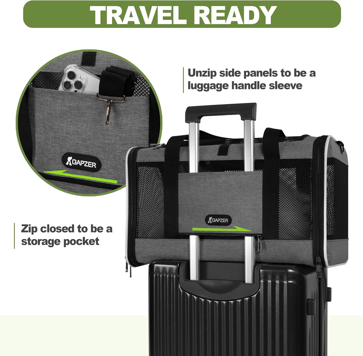 Cat Carrier American Airline Approved 18x11x11,Top Opening Pet Cage