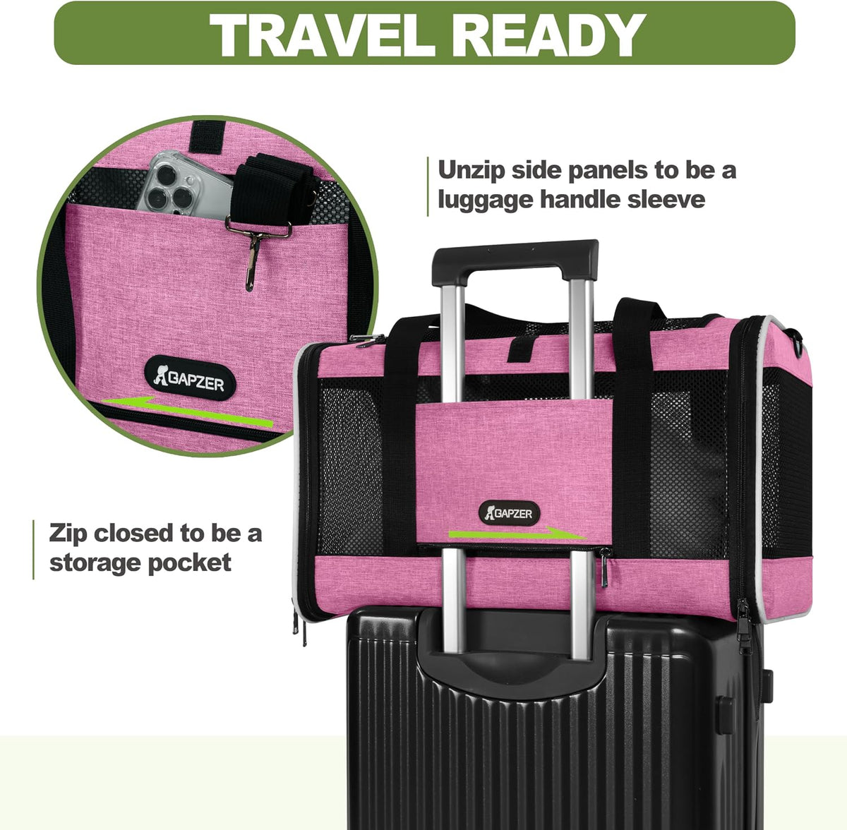 Cat Carrier American Airline Approved 18x11x11,Top Opening Pet Cage