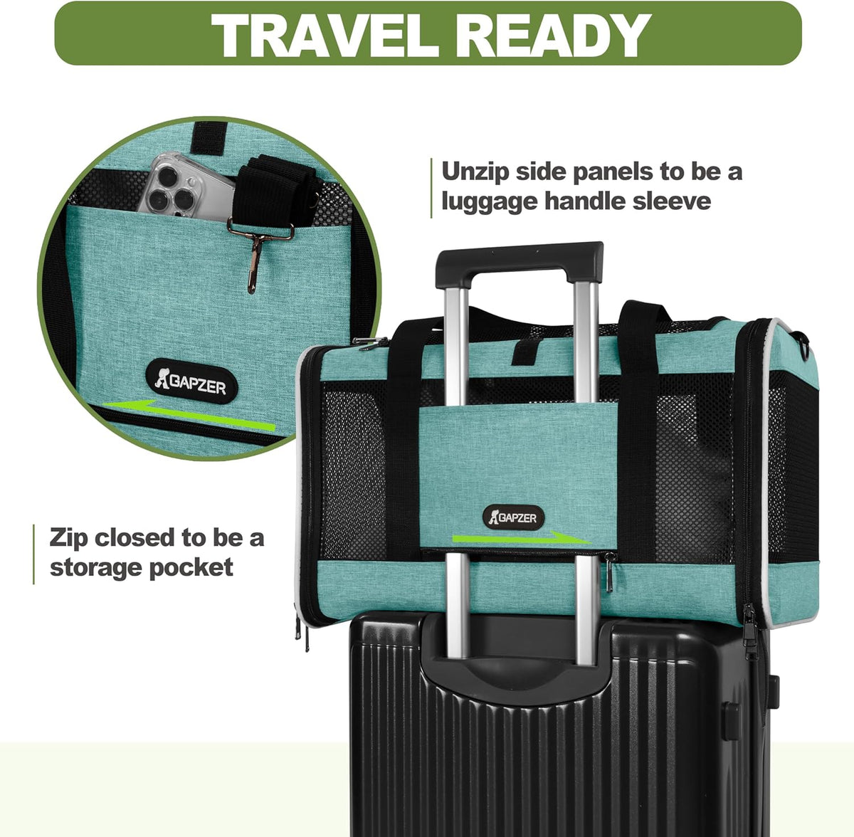 Cat Carrier American Airline Approved 18x11x11,Top Opening Pet Cage