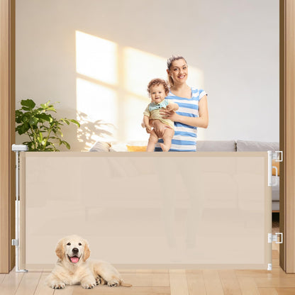 Retractable Baby Gates for Doorway, 58" Wide Mesh Dog Gate for Stair