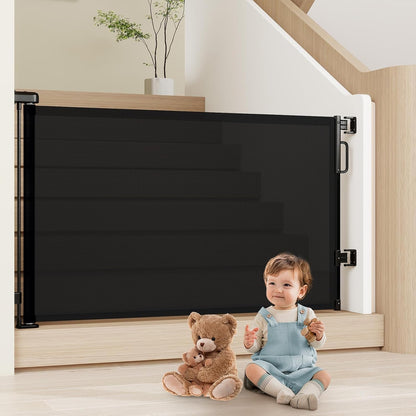 Retractable Baby Gates for Doorway, 58" Wide Mesh Dog Gate for Stair