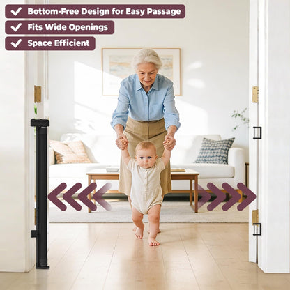 Retractable Baby Gates for Doorway, 58" Wide Mesh Dog Gate for Stair