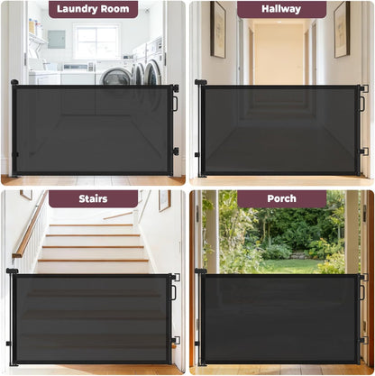 Retractable Baby Gates for Doorway, 58" Wide Mesh Dog Gate for Stair