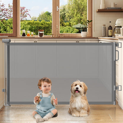 Retractable Baby Gates for Doorway, 58" Wide Mesh Dog Gate for Stair