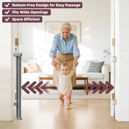 Retractable Baby Gates for Doorway, 58" Wide Mesh Dog Gate for Stair