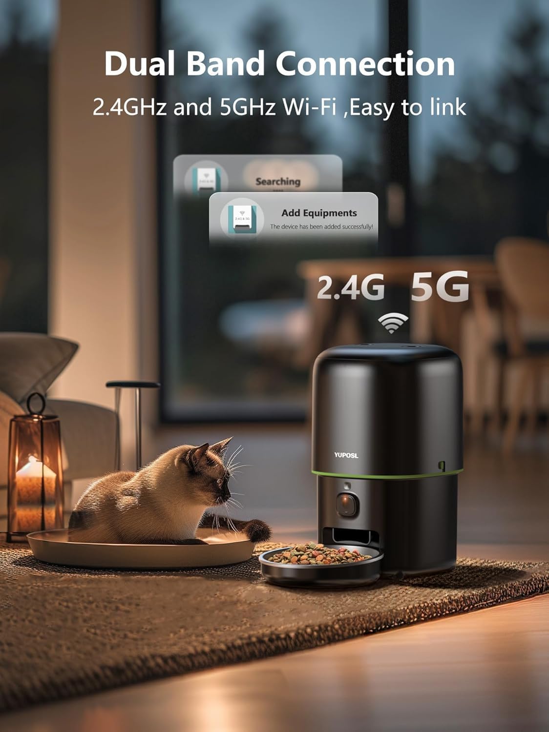Automatic Cat Feeder, 3L Cat Food Dispenser with Anti-Jam Design, Over 180-day Battery Life, 1-6 Meals Per Day with Stainless Steel Cat Bowl, Keep Dry Food Fresh, Timed Pet Feeder Also for Small Dog