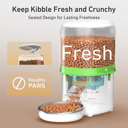 Automatic Cat Feeder, 3L Cat Food Dispenser with Anti-Jam Design, Over 180-day Battery Life, 1-6 Meals Per Day with Stainless Steel Cat Bowl, Keep Dry Food Fresh, Timed Pet Feeder Also for Small Dog