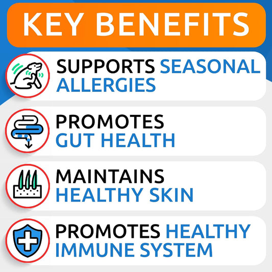 Dog Allergy Relief Chews - Skin Health & Anti-Itch Supplement with Omega-3