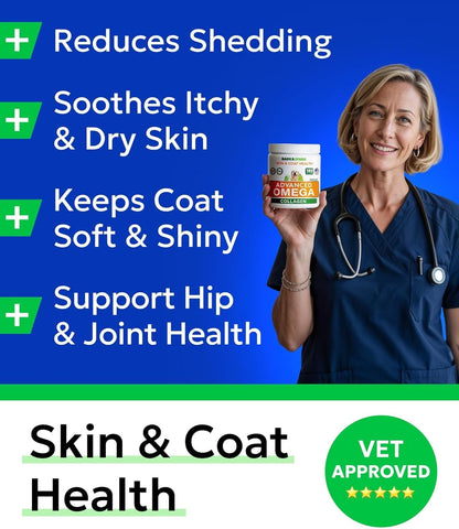 Dog Allergy Relief Chews - Skin Health & Anti-Itch Supplement with Omega-3
