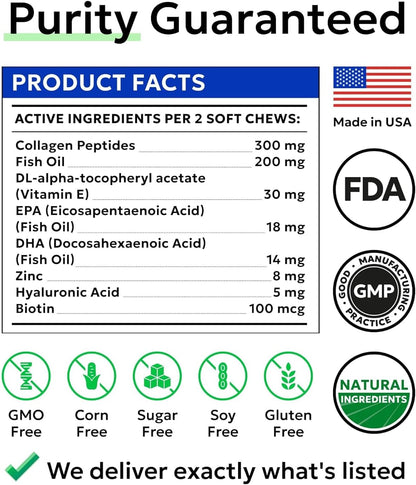 Dog Allergy Relief Chews - Skin Health & Anti-Itch Supplement with Omega-3