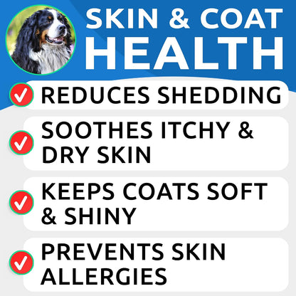 Dog Allergy Relief Chews - Skin Health & Anti-Itch Supplement with Omega-3