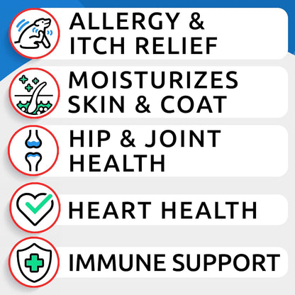 Dog Allergy Relief Chews - Skin Health & Anti-Itch Supplement with Omega-3