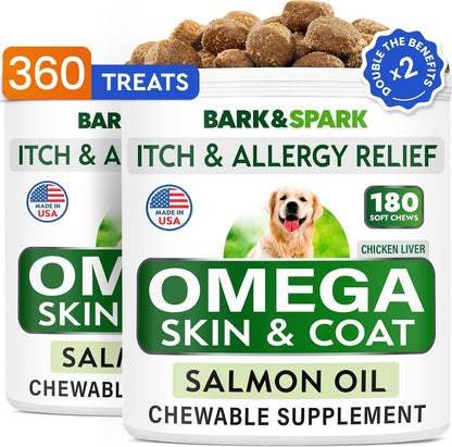 Dog Allergy Relief Chews - Skin Health & Anti-Itch Supplement with Omega-3