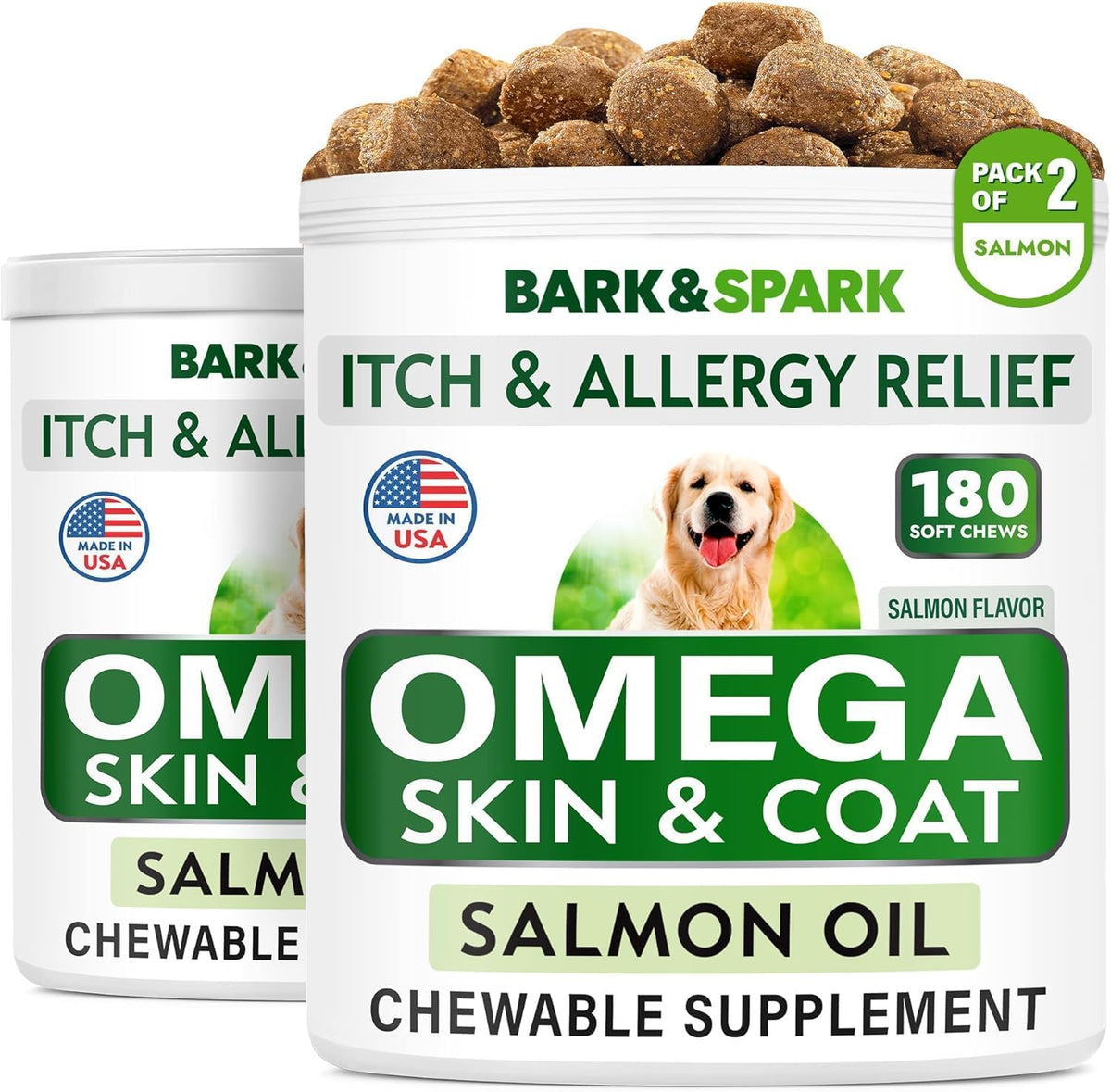 Dog Allergy Relief Chews - Skin Health & Anti-Itch Supplement with Omega-3