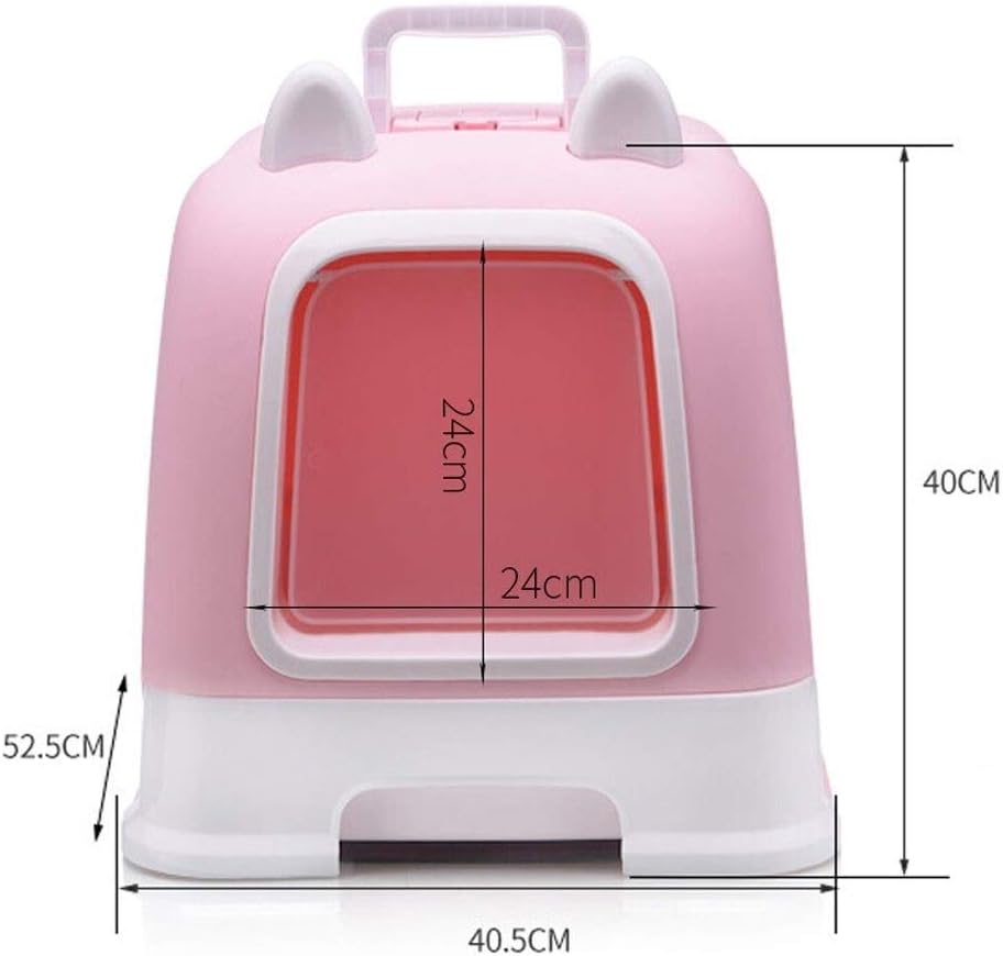Dog Potty Training Toilet ﻿ Cat Litter Box Fully Enclosed Toilet Portable Handle Pet with Drawer Automatic(Blue)