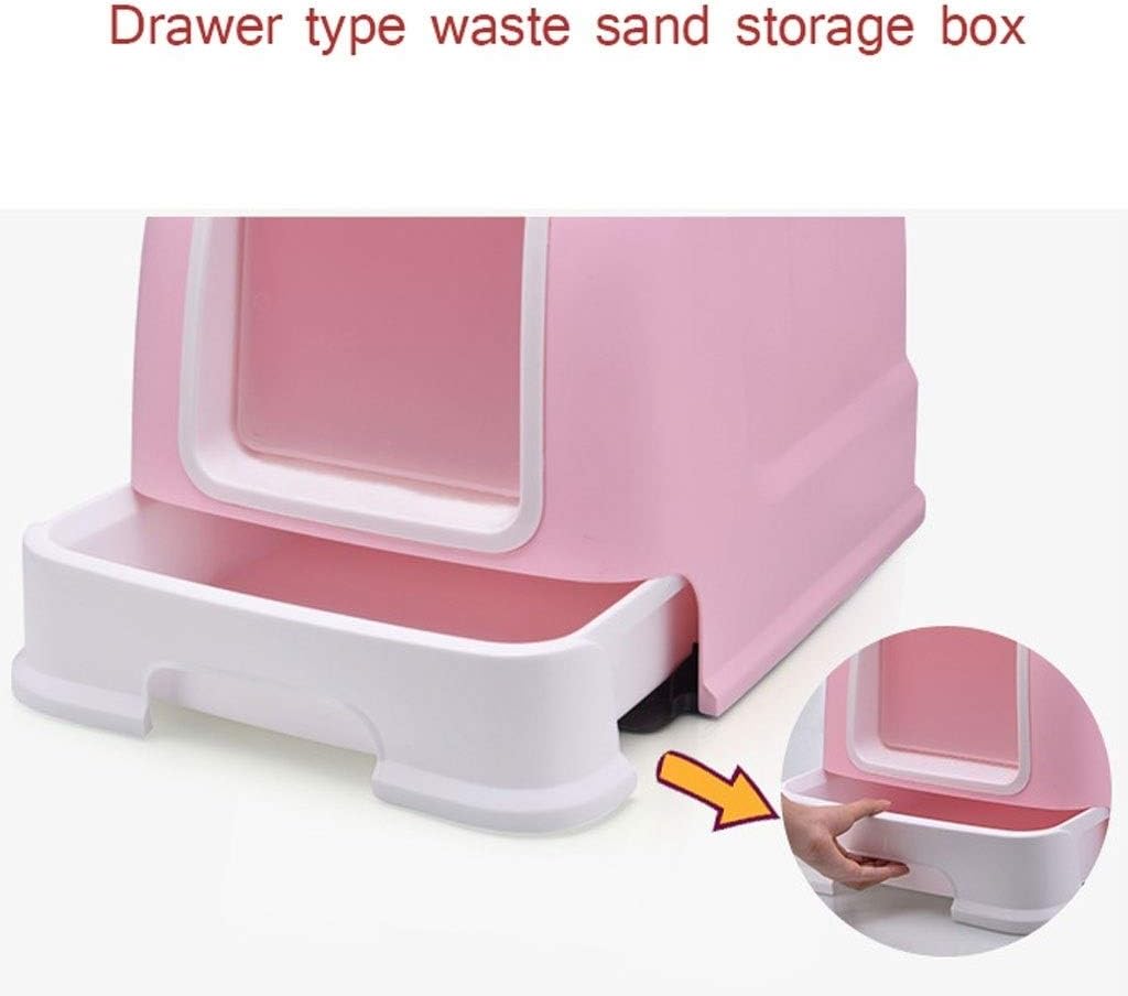 Dog Potty Training Toilet ﻿ Cat Litter Box Fully Enclosed Toilet Portable Handle Pet with Drawer Automatic(Blue)