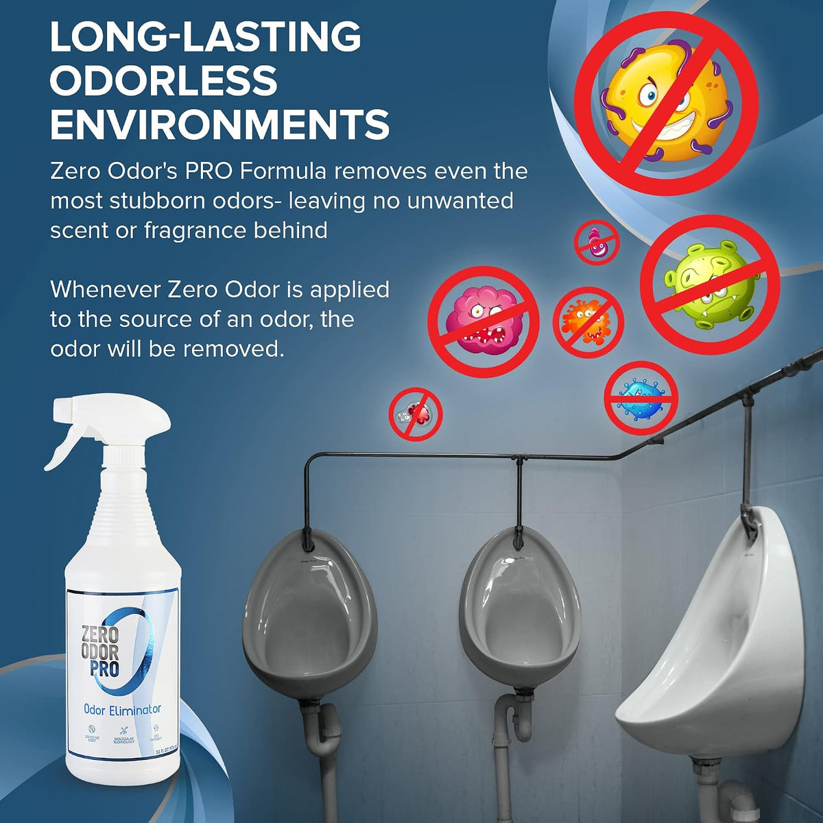 Pro Commercial Strength Odor Eliminator, Room Deodorizer and Air Freshener, Trigger Spray, 32 oz, White/Blue