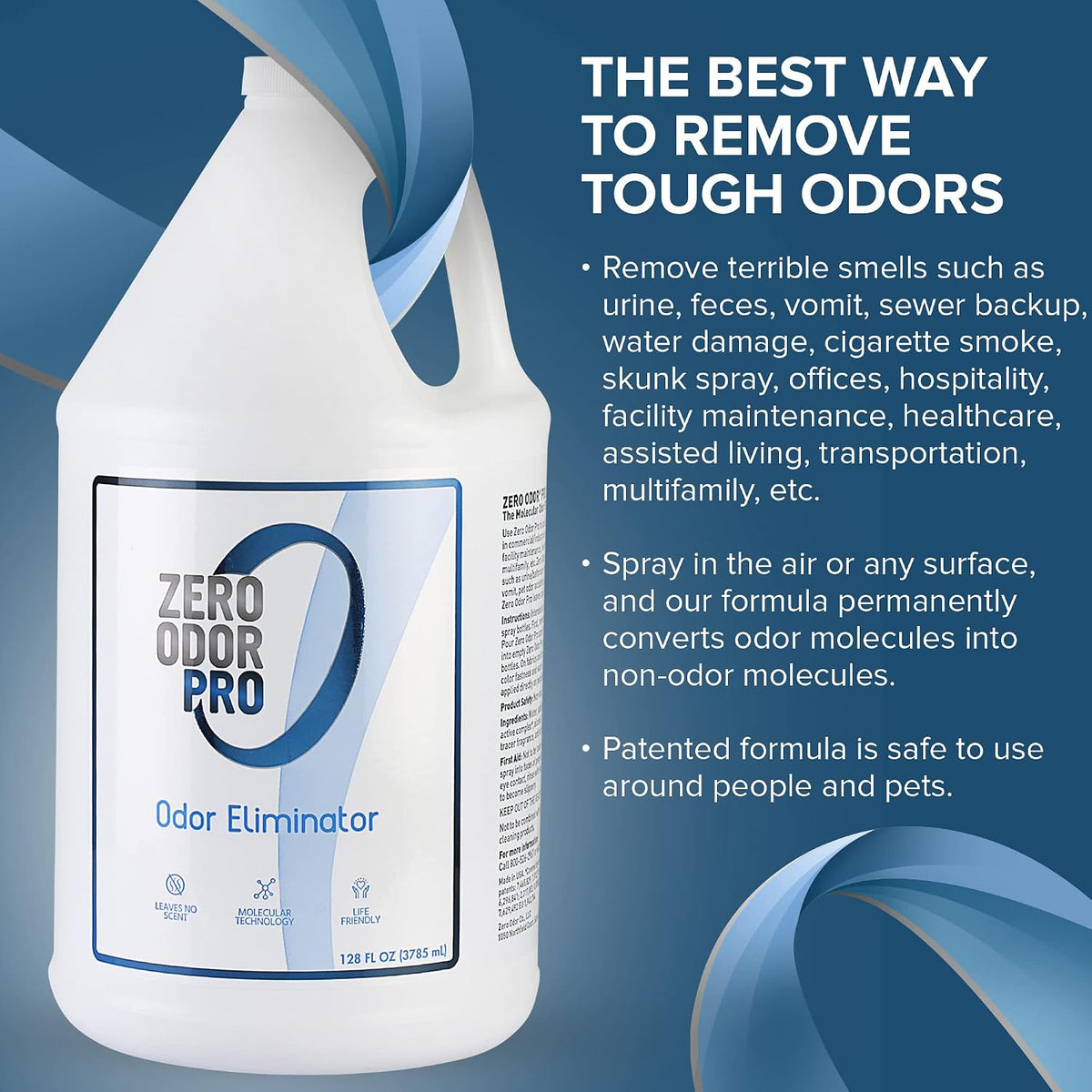 Pro Commercial Strength Odor Eliminator, Room Deodorizer and Air Freshener, Trigger Spray, 32 oz, White/Blue