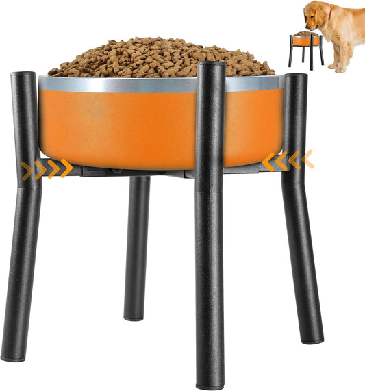 Lifted Dog Bowl Stand - Without Bowls, Single Raise Pet Food Table Adjustable Wide 6-10", Tall 8 10 12" - Bowl Stand Size Optional, Dog Bowls Holder Elevated for Small Medium Large Dogs Breed