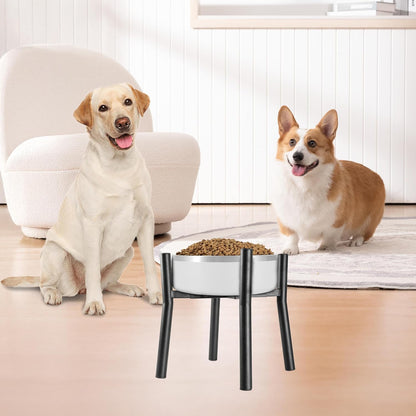 Lifted Dog Bowl Stand - Without Bowls, Single Raise Pet Food Table Adjustable Wide 6-10", Tall 8 10 12" - Bowl Stand Size Optional, Dog Bowls Holder Elevated for Small Medium Large Dogs Breed
