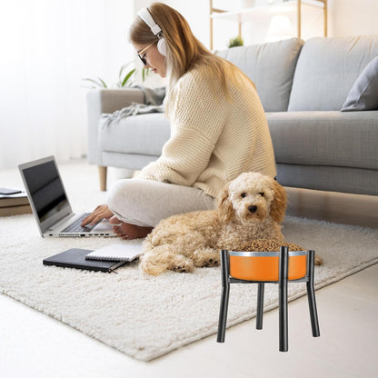 Lifted Dog Bowl Stand - Without Bowls, Single Raise Pet Food Table Adjustable Wide 6-10", Tall 8 10 12" - Bowl Stand Size Optional, Dog Bowls Holder Elevated for Small Medium Large Dogs Breed