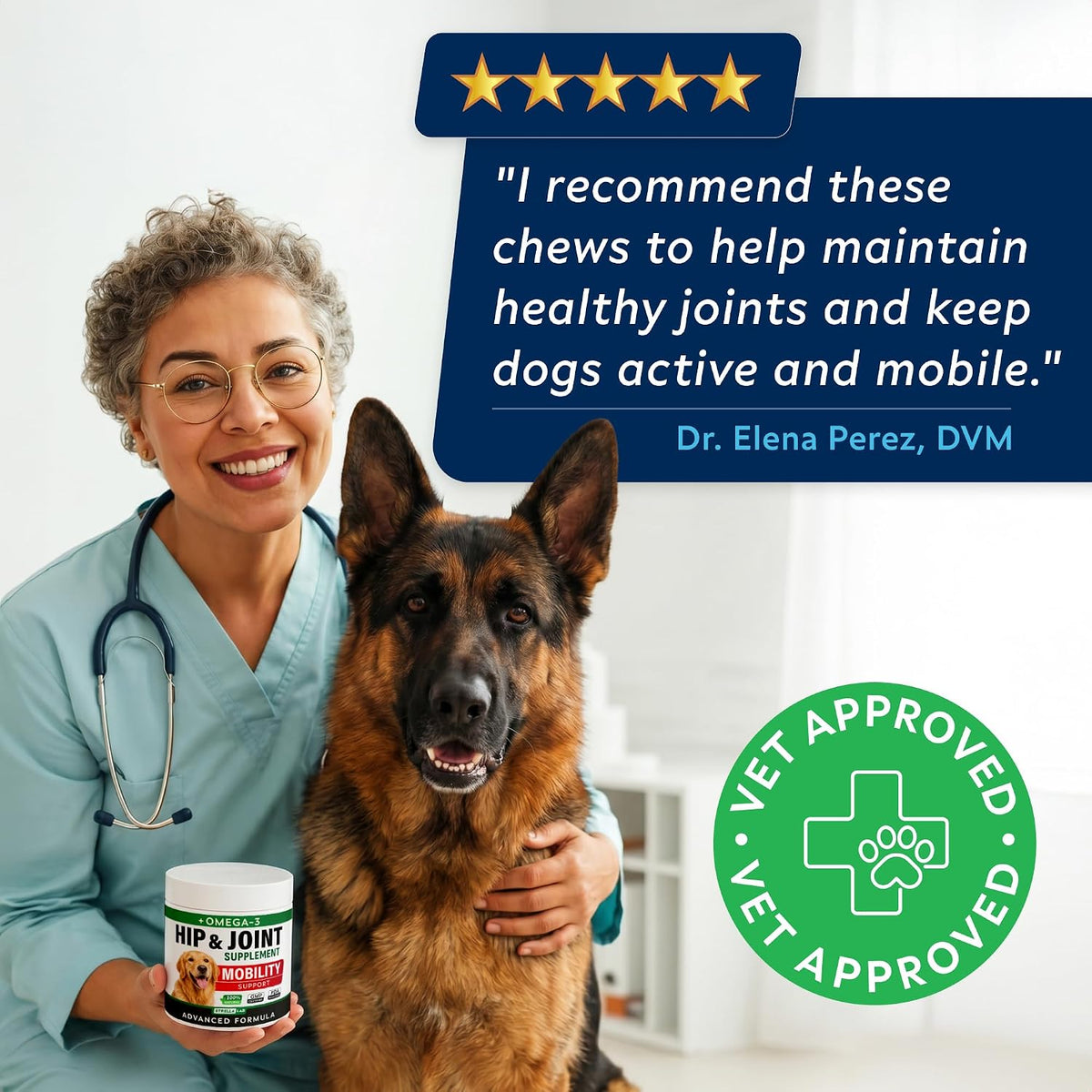 Advanced Hip Joint Supplement for Dogs, Chondroitin Joint Chews