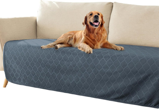 fuguitex Waterproof Dog Blanket Bed Cover Dog Crystal Velvet Moroccan Fuzzy Cozy Plush Pet Blanket Throw Blanket for Couch Sofa(40 * 60 inch, Cream+Beige)