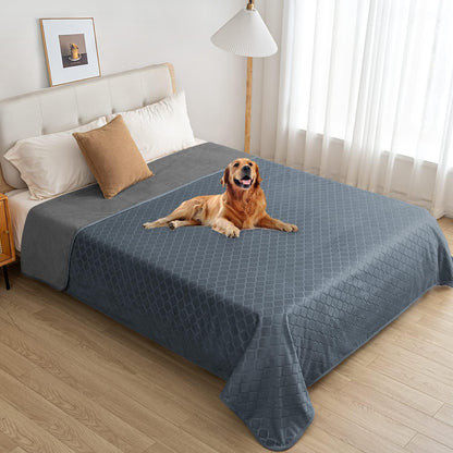 fuguitex Waterproof Dog Blanket Bed Cover Dog Crystal Velvet Moroccan Fuzzy Cozy Plush Pet Blanket Throw Blanket for Couch Sofa(40 * 60 inch, Cream+Beige)