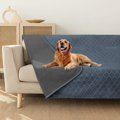 fuguitex Waterproof Dog Blanket Bed Cover Dog Crystal Velvet Moroccan Fuzzy Cozy Plush Pet Blanket Throw Blanket for Couch Sofa(40 * 60 inch, Cream+Beige)