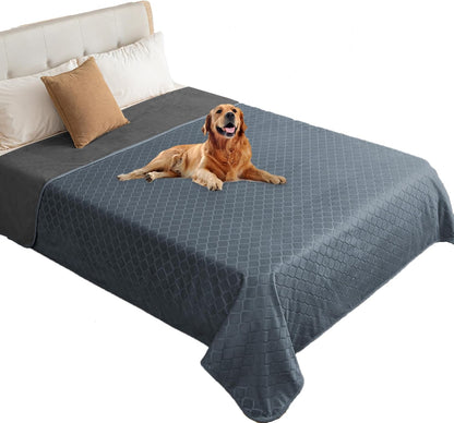 fuguitex Waterproof Dog Blanket Bed Cover Dog Crystal Velvet Moroccan Fuzzy Cozy Plush Pet Blanket Throw Blanket for Couch Sofa(40 * 60 inch, Cream+Beige)