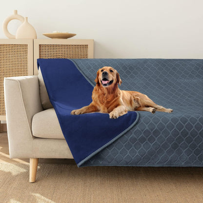 fuguitex Waterproof Dog Blanket Bed Cover Dog Crystal Velvet Moroccan Fuzzy Cozy Plush Pet Blanket Throw Blanket for Couch Sofa(40 * 60 inch, Cream+Beige)