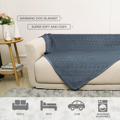 fuguitex Waterproof Dog Blanket Bed Cover Dog Crystal Velvet Moroccan Fuzzy Cozy Plush Pet Blanket Throw Blanket for Couch Sofa(40 * 60 inch, Cream+Beige)