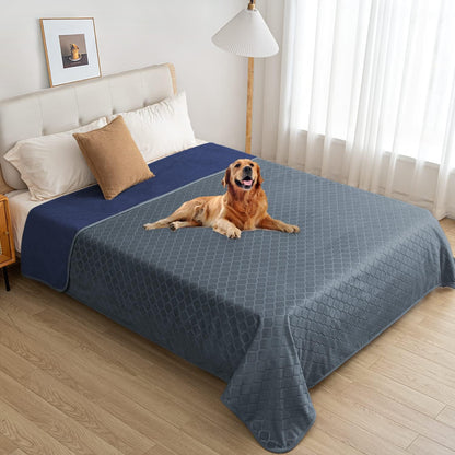 fuguitex Waterproof Dog Blanket Bed Cover Dog Crystal Velvet Moroccan Fuzzy Cozy Plush Pet Blanket Throw Blanket for Couch Sofa(40 * 60 inch, Cream+Beige)