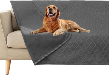 fuguitex Waterproof Dog Blanket Bed Cover Dog Crystal Velvet Moroccan Fuzzy Cozy Plush Pet Blanket Throw Blanket for Couch Sofa(40 * 60 inch, Cream+Beige)