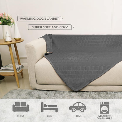 fuguitex Waterproof Dog Blanket Bed Cover Dog Crystal Velvet Moroccan Fuzzy Cozy Plush Pet Blanket Throw Blanket for Couch Sofa(40 * 60 inch, Cream+Beige)