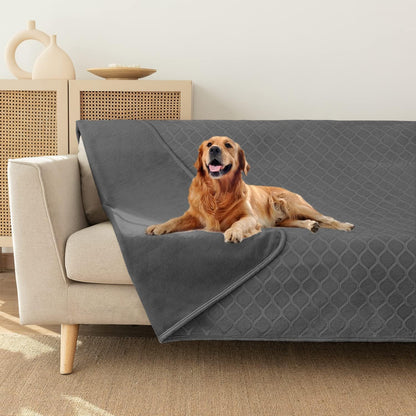 fuguitex Waterproof Dog Blanket Bed Cover Dog Crystal Velvet Moroccan Fuzzy Cozy Plush Pet Blanket Throw Blanket for Couch Sofa(40 * 60 inch, Cream+Beige)